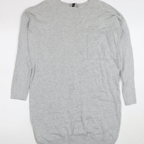 ASOS Women Grey Long Sleeve Knit Sweater Dress Size 12