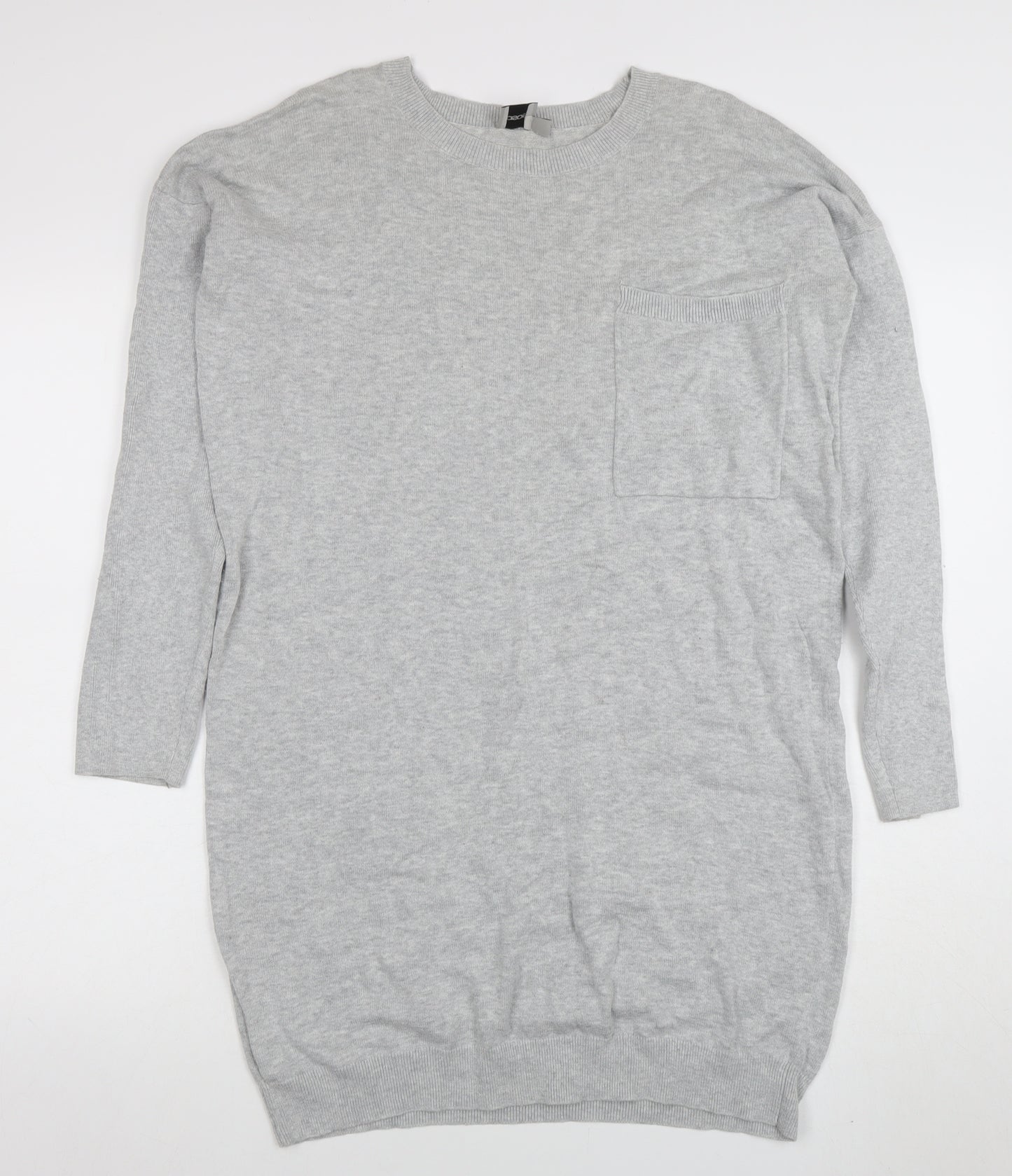 ASOS Women Grey Long Sleeve Knit Sweater Dress Size 12