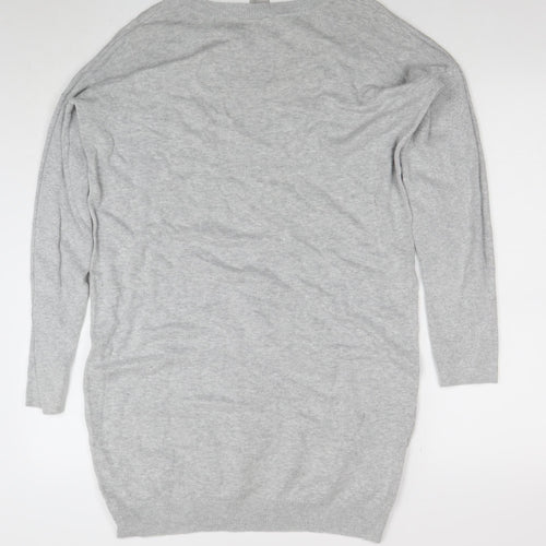 ASOS Women Grey Long Sleeve Knit Sweater Dress Size 12