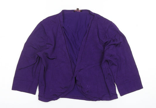 Phase Eight Women Purple Size 12 V-Neck 3/4 Sleeve Cardigan