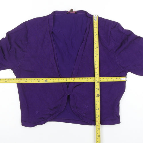 Phase Eight Women Purple Size 12 V-Neck 3/4 Sleeve Cardigan