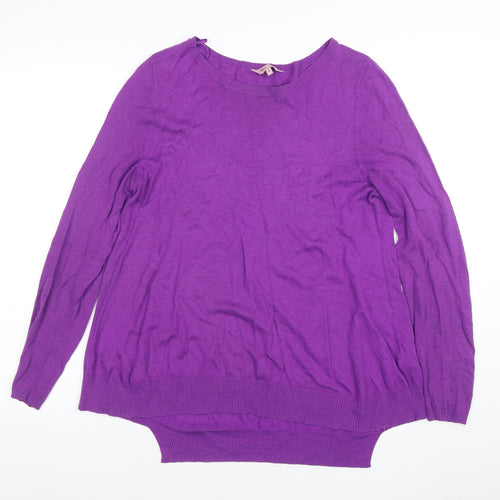 F&F Women's Purple Knit Long Sleeve Crew Neck Jumper Size 12