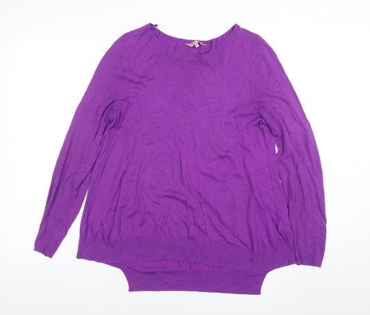 F&F Women's Purple Knit Long Sleeve Crew Neck Jumper Size 12
