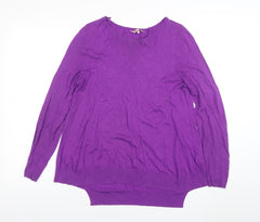 F&F Women's Purple Knit Long Sleeve Crew Neck Jumper Size 12