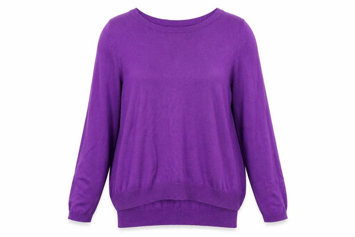 F&F Women's Purple Knit Long Sleeve Crew Neck Jumper Size 12