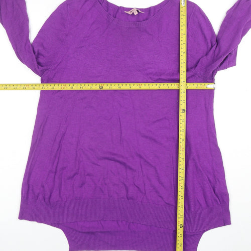 F&F Women's Purple Knit Long Sleeve Crew Neck Jumper Size 12