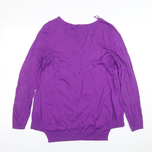 F&F Women's Purple Knit Long Sleeve Crew Neck Jumper Size 12