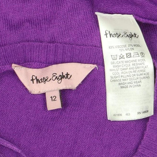 F&F Women's Purple Knit Long Sleeve Crew Neck Jumper Size 12