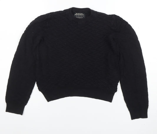 Burton Menswear London Black Cable-Knit Jumper Women's Small