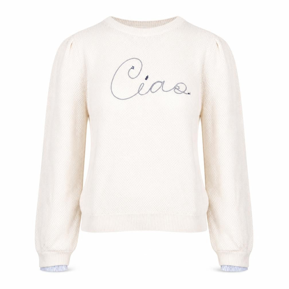 Front view of Springfield Women Beige Knit Crew Neck jumper M