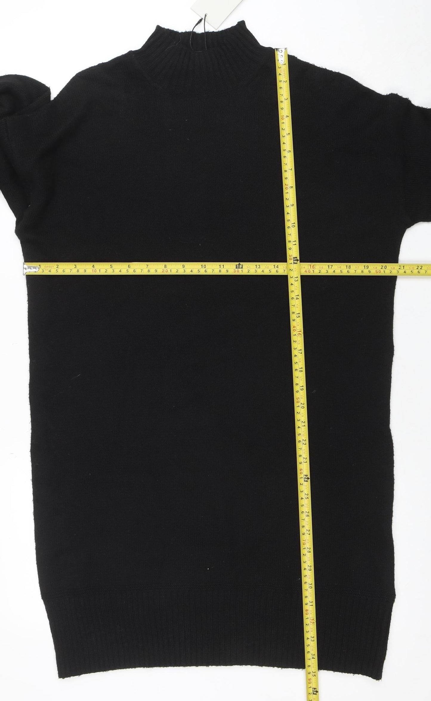 Nobody's Child Women's Black S High Neck Long Sleeve Knit Jumper Dress