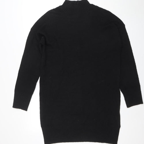 Nobody's Child Women's Black S High Neck Long Sleeve Knit Jumper Dress