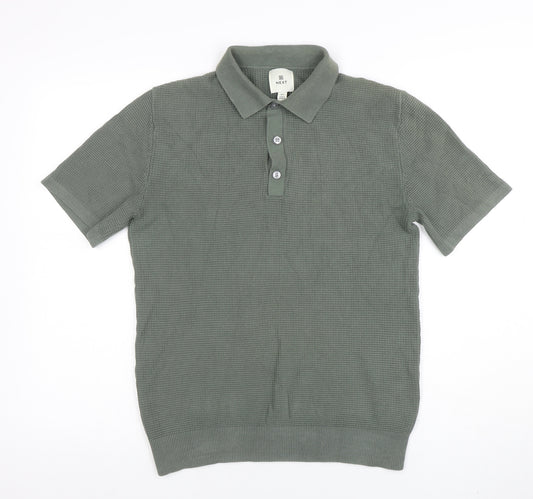 Next Men's Green Cotton Polo Shirt XS Short Sleeve