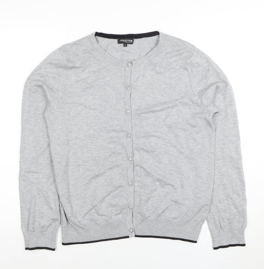 The Collection Debenhams Grey Button Cardigan Womens Size 16 Cotton Blend