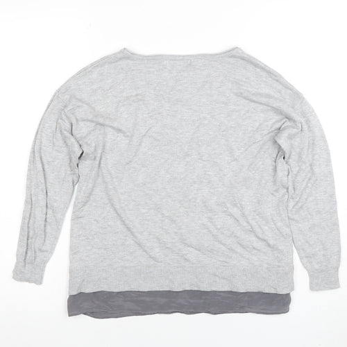 Mint Velvet Women’s Grey Size 10 Scoop Neck Knit Jumper