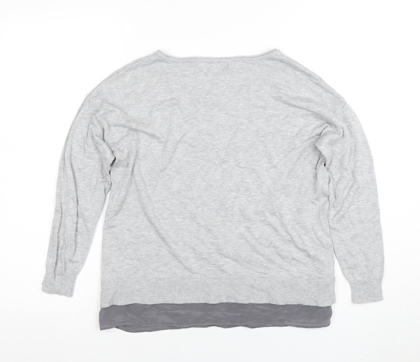 Mint Velvet Women’s Grey Size 10 Scoop Neck Knit Jumper