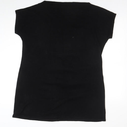 Inspire Womens Black Size 24 Tunic Knit Button Blouse