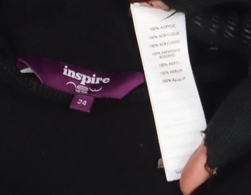 Inspire Womens Black Size 24 Tunic Knit Button Blouse