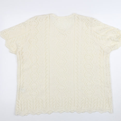Berkertex Women Cream Knit Short Sleeve Jumper Size 22-24