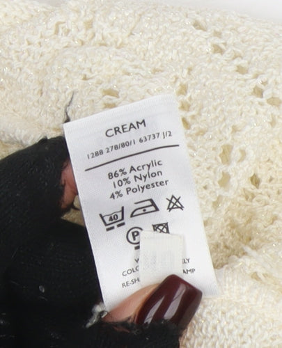 Berkertex Women Cream Knit Short Sleeve Jumper Size 22-24