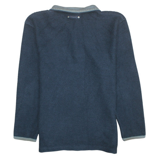 Weird Fish Men's Blue Cotton Blend 1/4 Zip Pullover Sweatshirt Size S