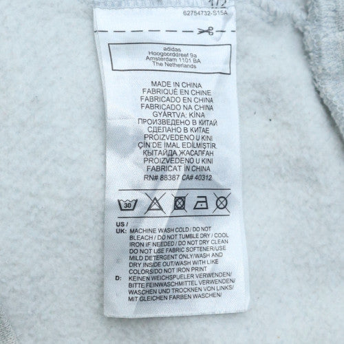 Adidas Womens Grey Hoodie Size 6 Pullover Hooded Sweatshirt