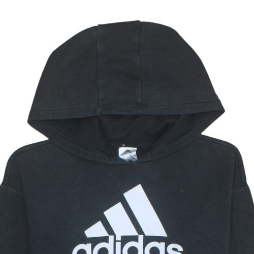Adidas Womens Black Pullover Hoodie Size S with Logo Graphic