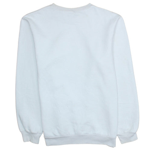 Adidas Men's White Crew Neck Pullover Sweatshirt L Graphic Logo