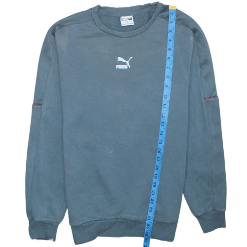 Puma Men's Blue Pullover Sweatshirt M Crew Neck Logo Fleece