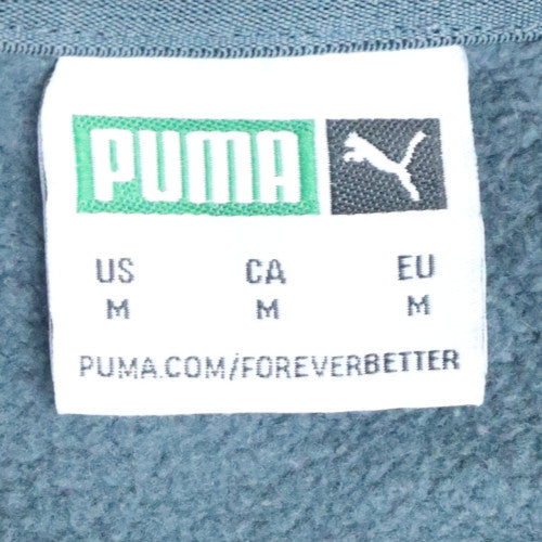 Puma Men's Blue Pullover Sweatshirt M Crew Neck Logo Fleece