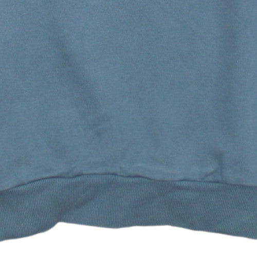 Puma Men's Blue Pullover Sweatshirt M Crew Neck Logo Fleece