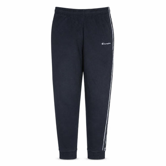 Front view of Champion Men's Black Jogger Trousers, size L, with Side Stripe