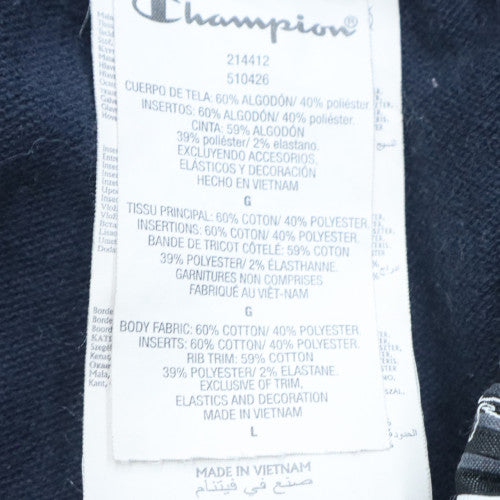 Champion Men's Black Jogger Trousers Size L with Side Stripe