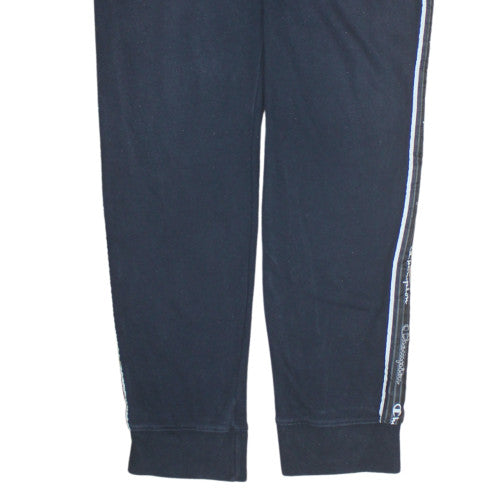 Champion Men's Black Jogger Trousers Size L with Side Stripe