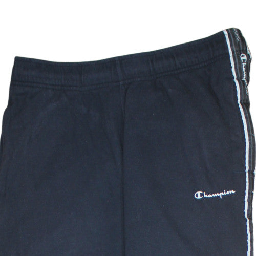 Champion Men's Black Jogger Trousers Size L with Side Stripe