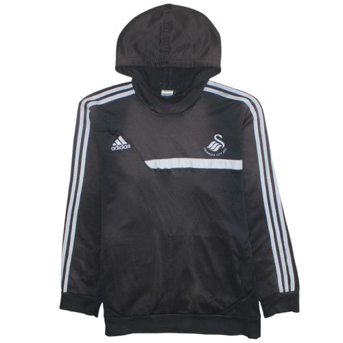 Adidas Mens Black 2XL Pullover Hoodie Swansea City Football Training Top
