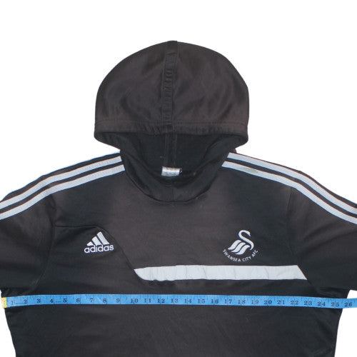Adidas Mens Black 2XL Pullover Hoodie Swansea City Football Training Top