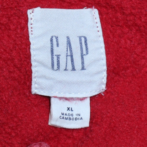 GAP Men's Red XL Pullover Hoodie Fleece Graphic Sweatshirt