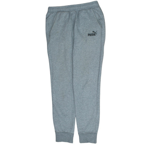 Puma Men's Grey Jogger Sweatpants M Regular Fit Fleece Tapered