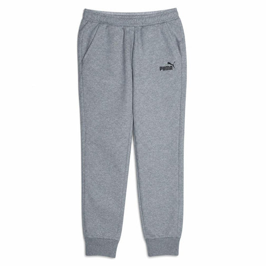 Front view of Puma Men's Grey Jogger Sweatpants M Regular Fit Fleece Tapered