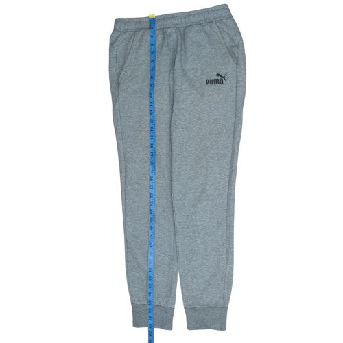 Puma Men's Grey Jogger Sweatpants M Regular Fit Fleece Tapered