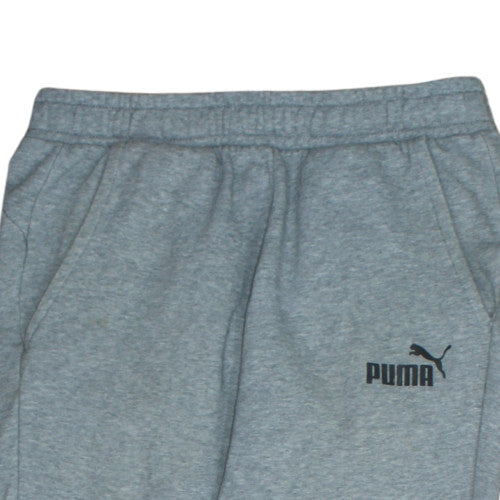 Puma Men's Grey Jogger Sweatpants M Regular Fit Fleece Tapered