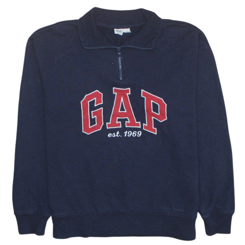 GAP Men's Blue 1/2 Zip Logo Sweatshirt Size S Fleece Pullover