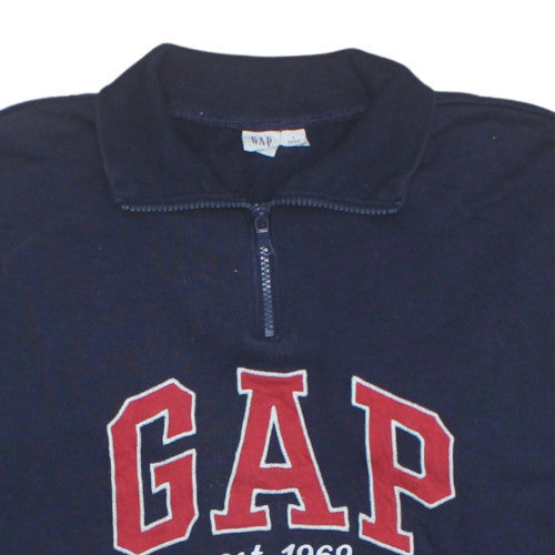 GAP Men's Blue 1/2 Zip Logo Sweatshirt Size S Fleece Pullover