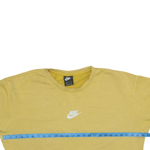 Nike Womens Yellow Crew Neck Pullover Sweatshirt XL Cotton Blend