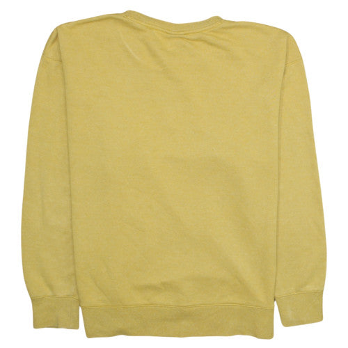 Nike Womens Yellow Crew Neck Pullover Sweatshirt XL Cotton Blend