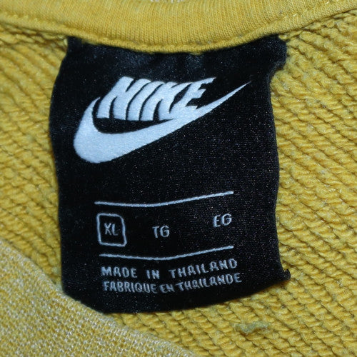 Nike Womens Yellow Crew Neck Pullover Sweatshirt XL Cotton Blend