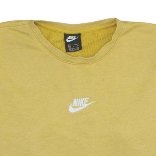 Nike Womens Yellow Crew Neck Pullover Sweatshirt XL Cotton Blend