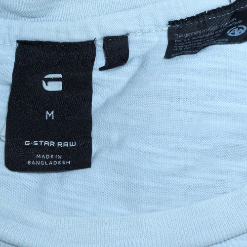 G-Star RAW Men's White Cotton Crew Neck Short Sleeve T-Shirt M