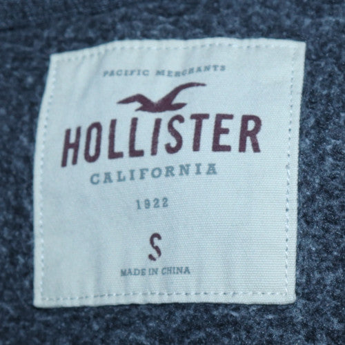 Hollister Men's Grey & Black 1/4 Zip Hoodie Small Pullover Sweatshirt